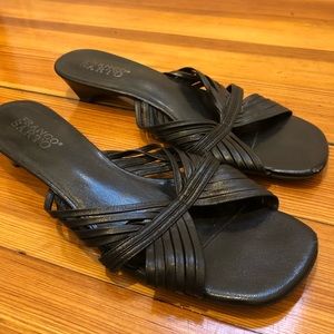2/$20 Vintage black leather sandal